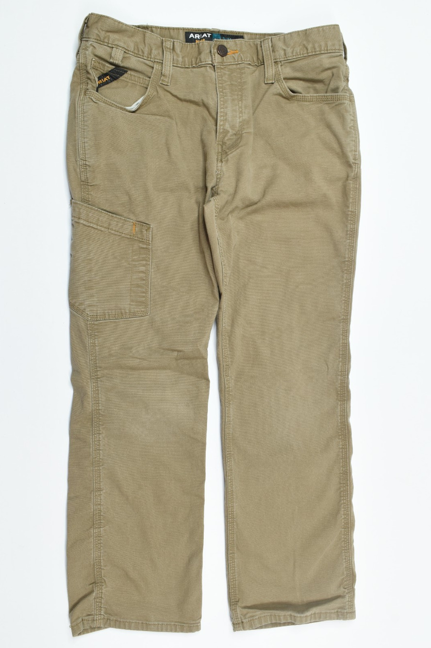 ARIAT Rebar M7 Durastretch Pants Mens 34x30 (34x28) Brown Straight Leg Slim